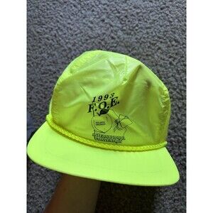 F.O.E 1993 International Convention Atlanta GA Hat Neon Green Yellow VTG